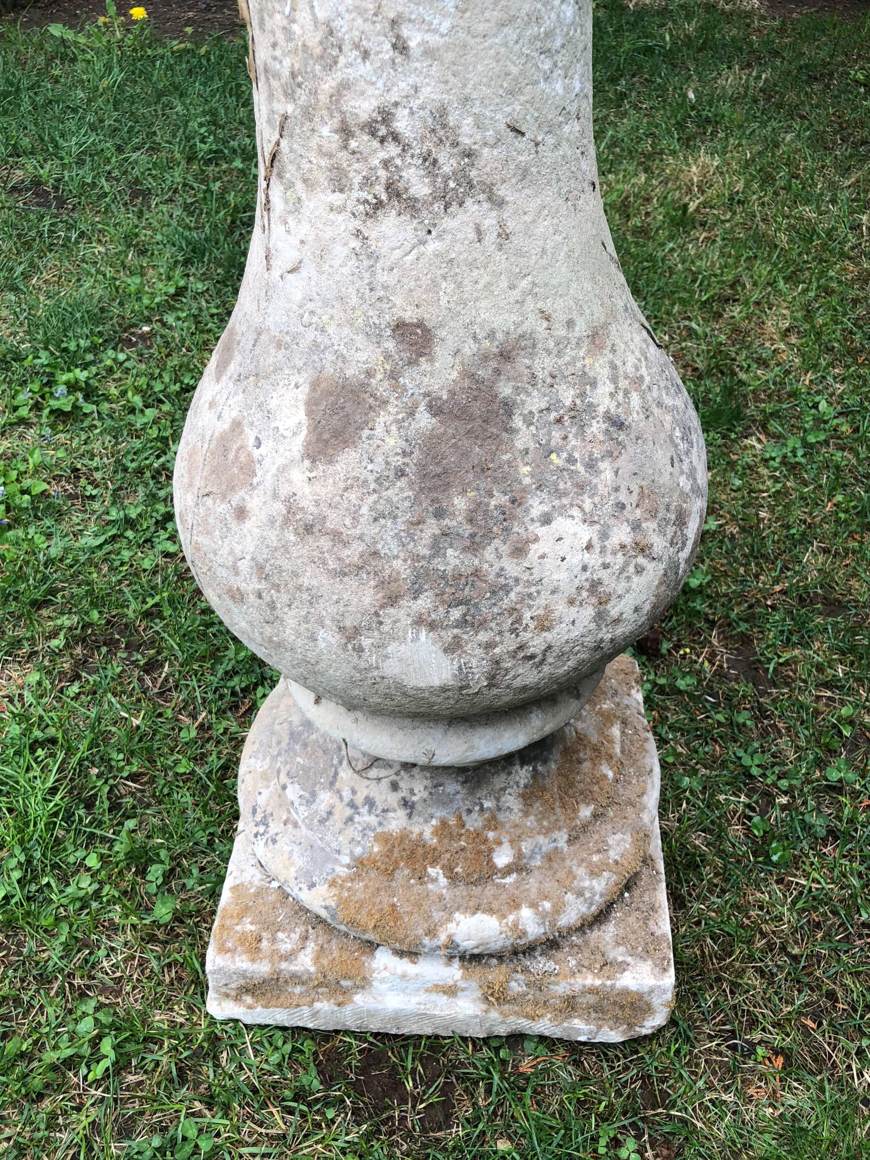 Bronze Serpent Armillary on Tall 18th Century French Limestone Pedestal 4