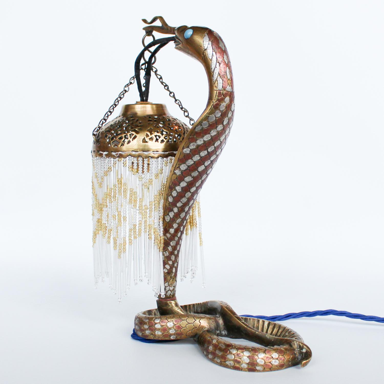 Art Deco Bronze Serpent Lamp