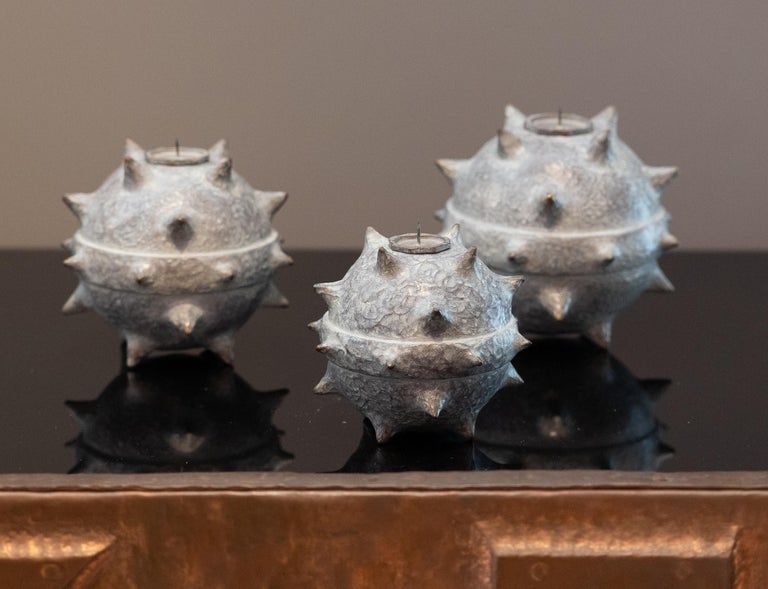 Set of 3 Bronze Candle Holders "ROMA" Collection (MO) Sphaerae Limited