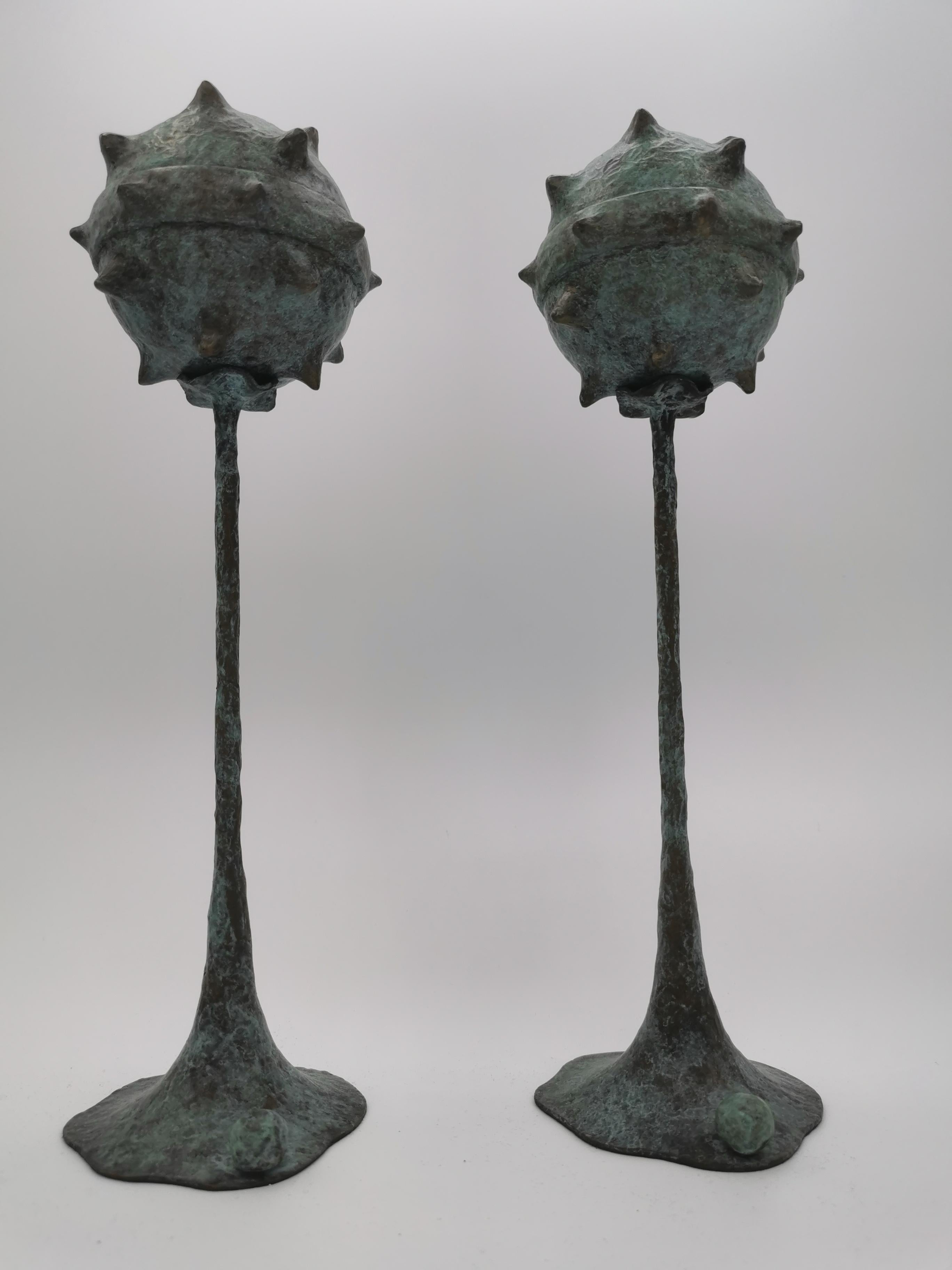 Set of two bronze decorative objects by Emanuele Colombi.
Limited Edition 
Roma Collection 2022 PRIMUS SMALL

Materials: bronze
Finishes: vert de gris patine (Number 1 of 12)

Various finishes and sizes available

Italian design and french