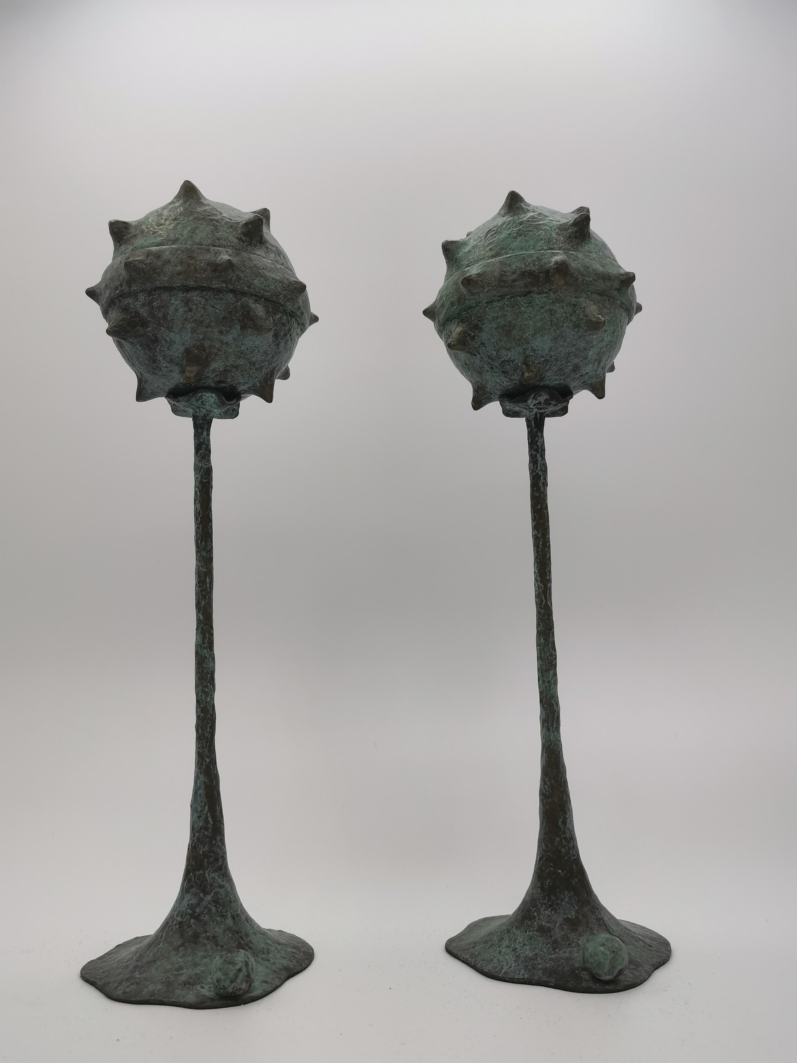 Patinated Set of Bronze Decorative Objects 