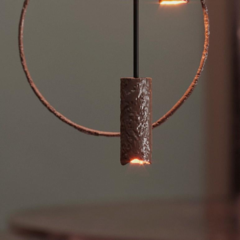 Bronze Set Pendant Lamp by Makhno In New Condition For Sale In Geneve, CH