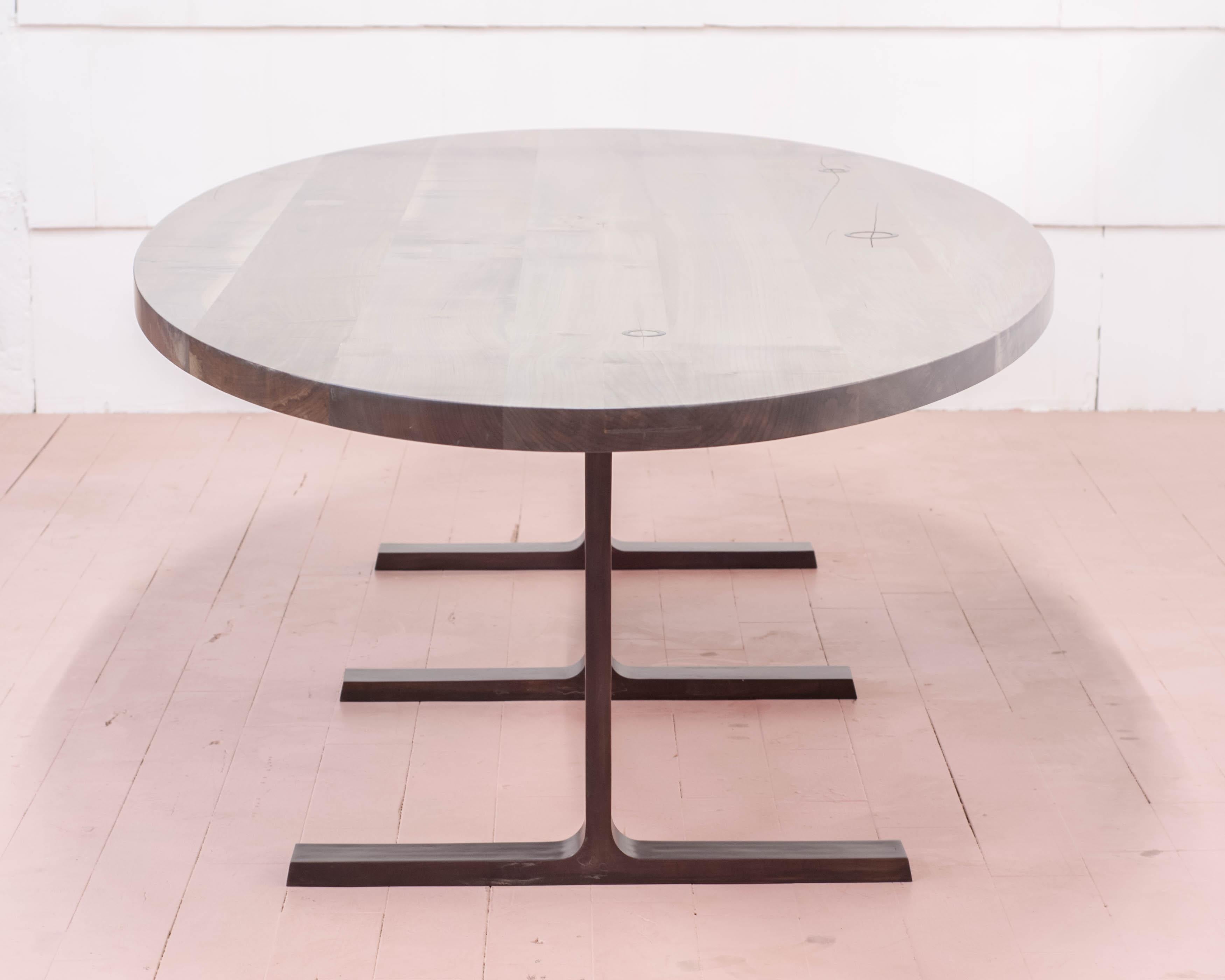 Bronze Shaker Table in Oxidized Maple and Blackened Cast Bronze In New Condition In Vancouver, BC