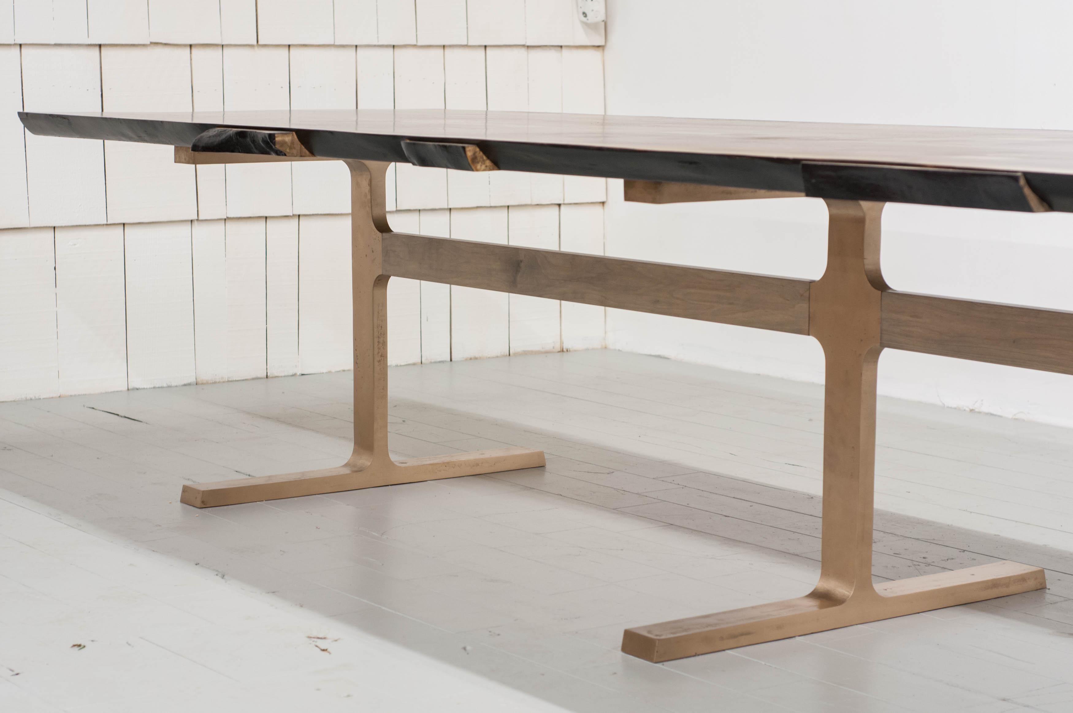 Bronze Shaker Table in Oxidized Maple and Satin Bronze 2