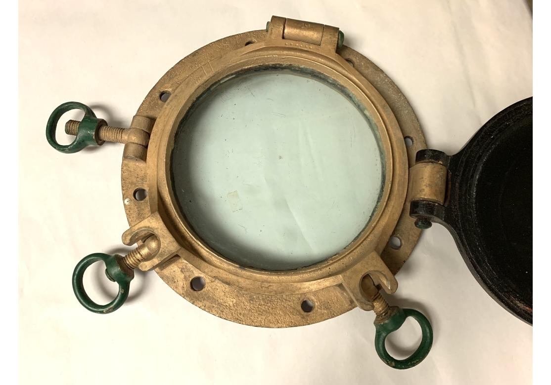 Bronze Ship Porthole With Storm Cover For Sale 4