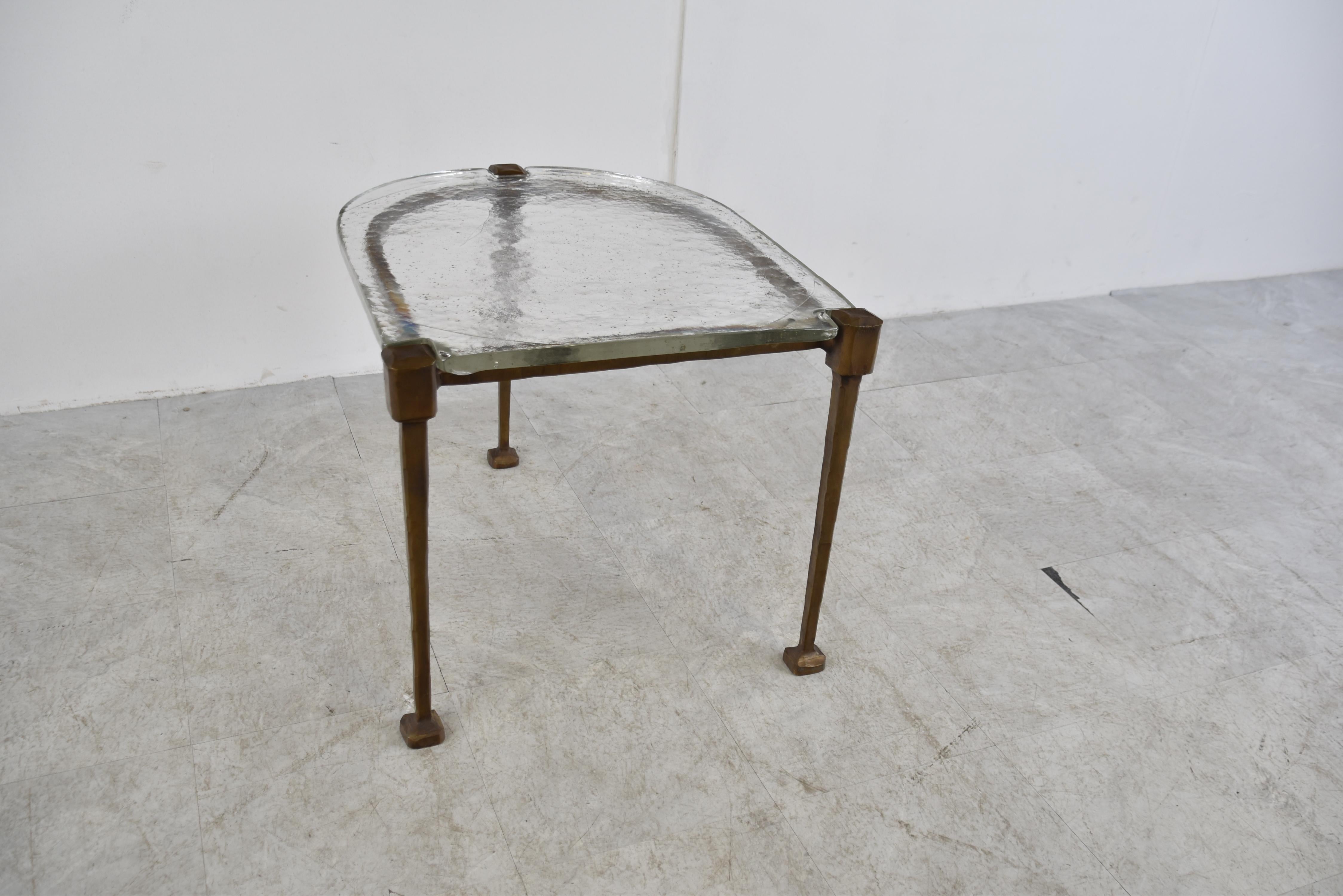 Brutalist Bronze Side Table by Lothar Klute, 1970s