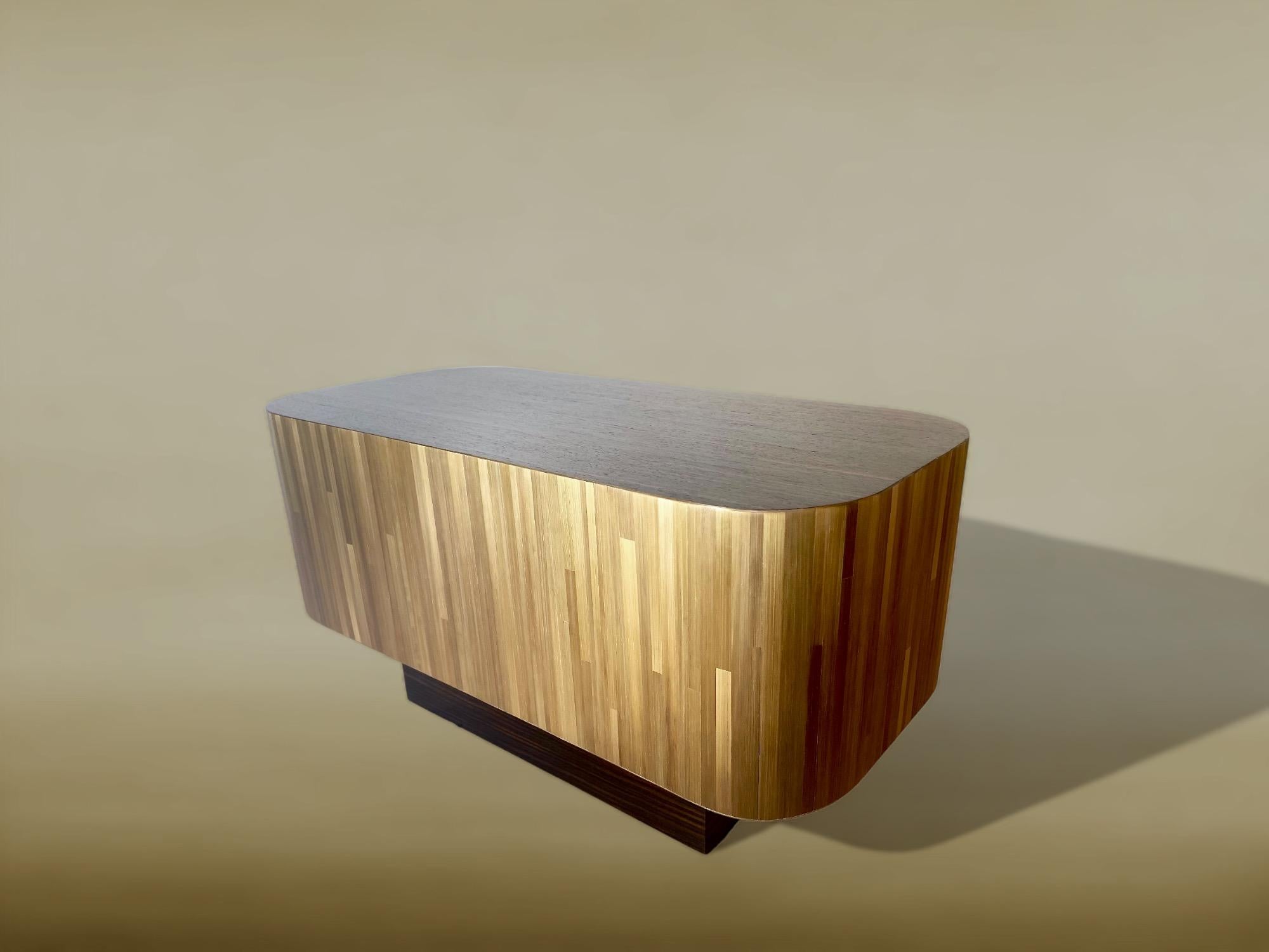 Marquetry Bronze Side Table For Sale