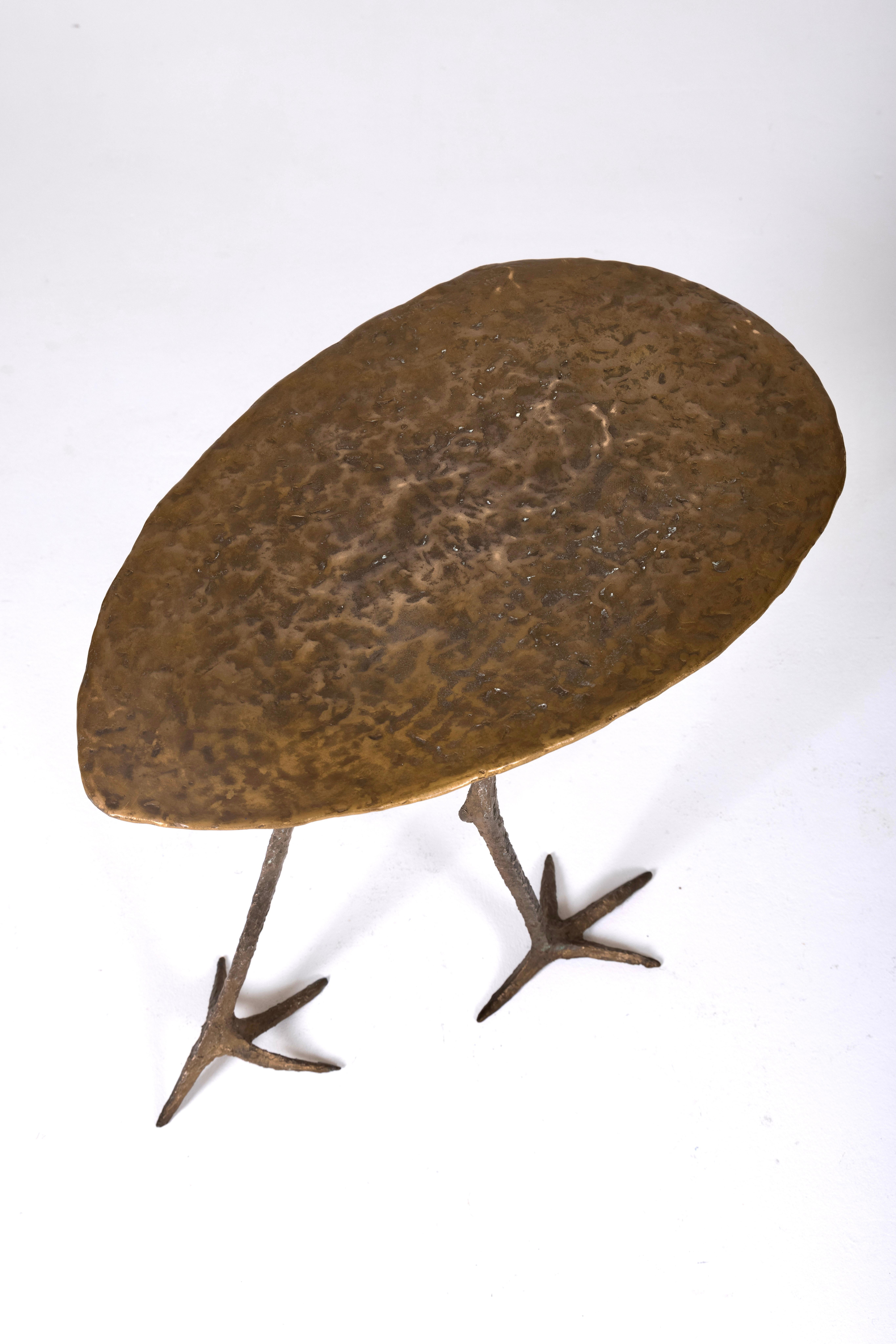 Bronze Side Table Sylvie Mangaud, 1960s In Excellent Condition For Sale In PARIS, FR