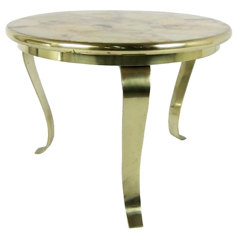Bronze Side Table with Onyx Top by Muller