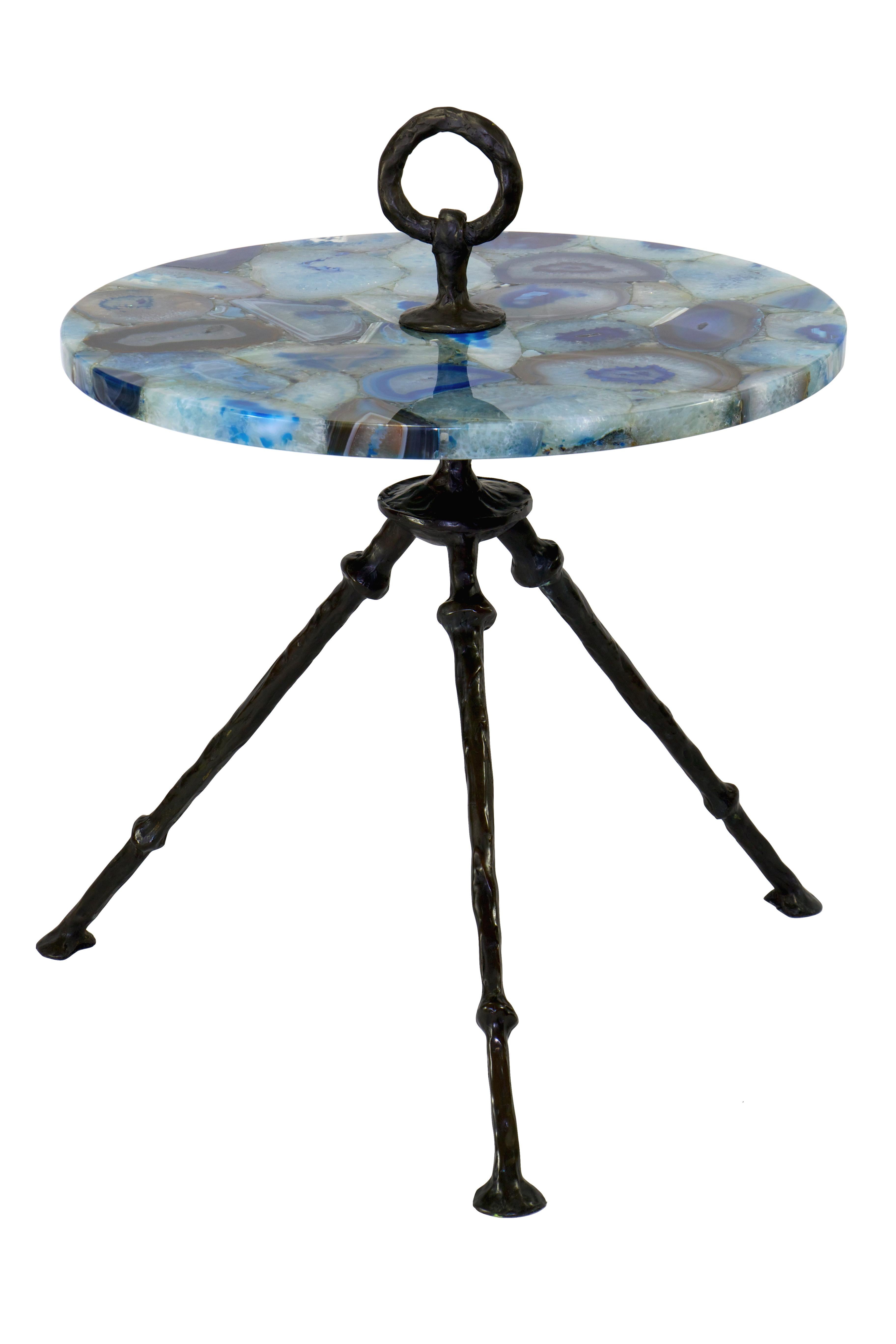 bronze glass end table