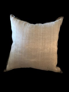 Bronze Silk Taffeta Pillow With Metallic Thread Embroidery by Maison Lesage