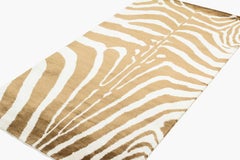 Bronze Silk Zebra Accessory Hand Knotted Accessory Runner Rug By Joseph Carini