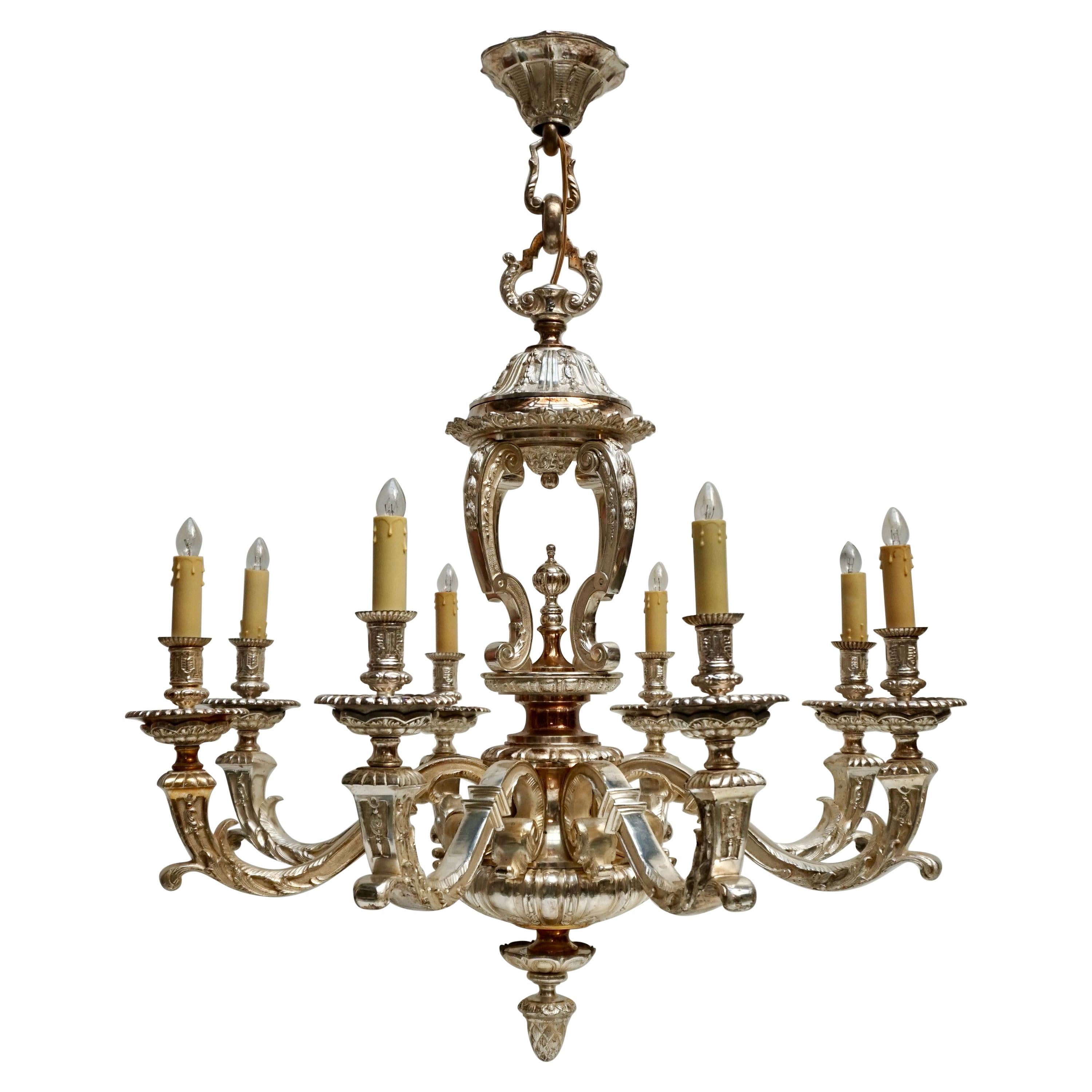 Lustre Mazarin en bronze plaqué argent