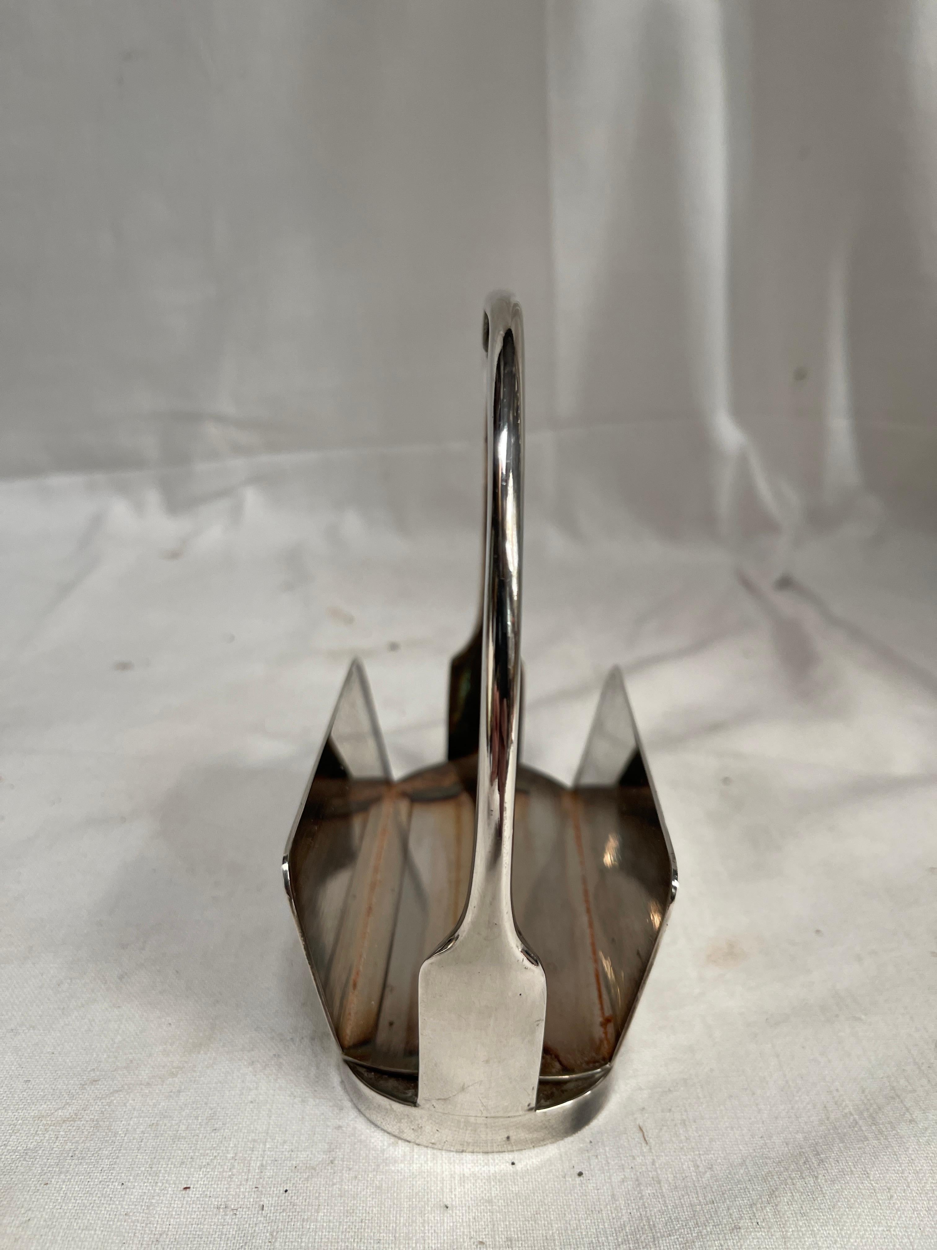 Bronze silver plated stirrup cards holder by Hermès In Good Condition For Sale In New York, NY