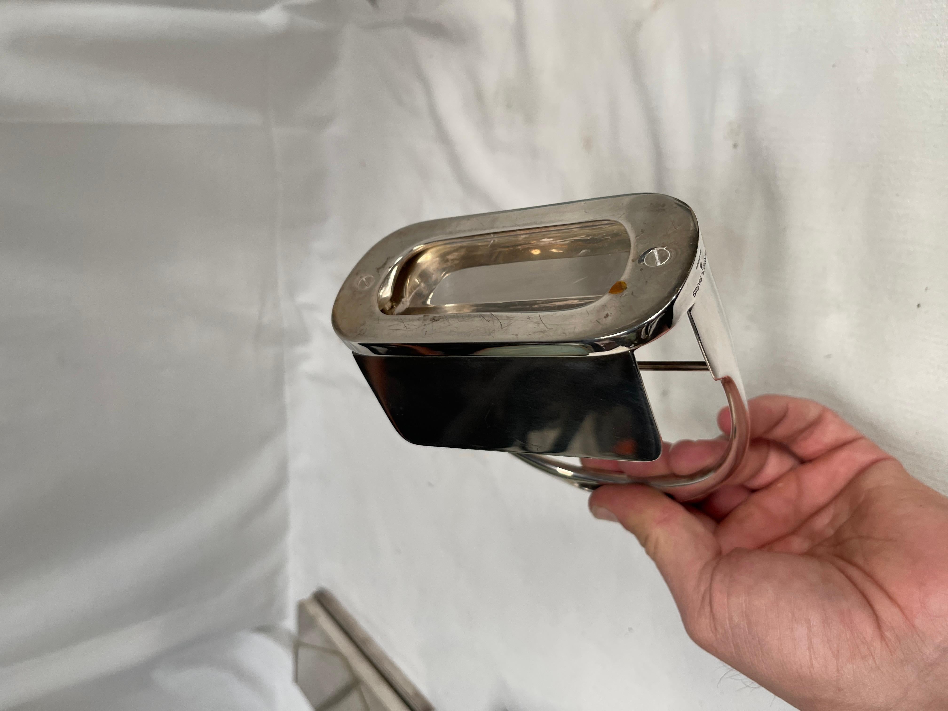 Bronze silver plated stirrup cards holder by Hermès For Sale 2