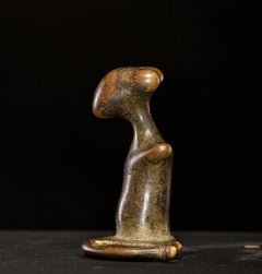 Ethnic Design-Bronze sitting female statue, Kulango People, Ivory Coast