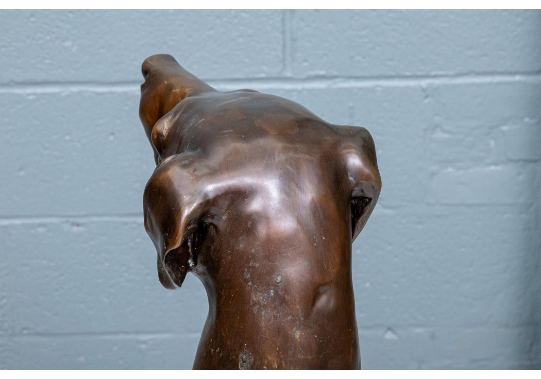 Bronze Sitting Life Size Greyhound Sculpture In Good Condition For Sale In Bridgeport, CT