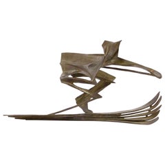 Bronze Skiing Sculpture by Robert Cook