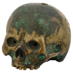 Bronze Skull Finial from the Base of a Crucifix. French or German, 17th century.