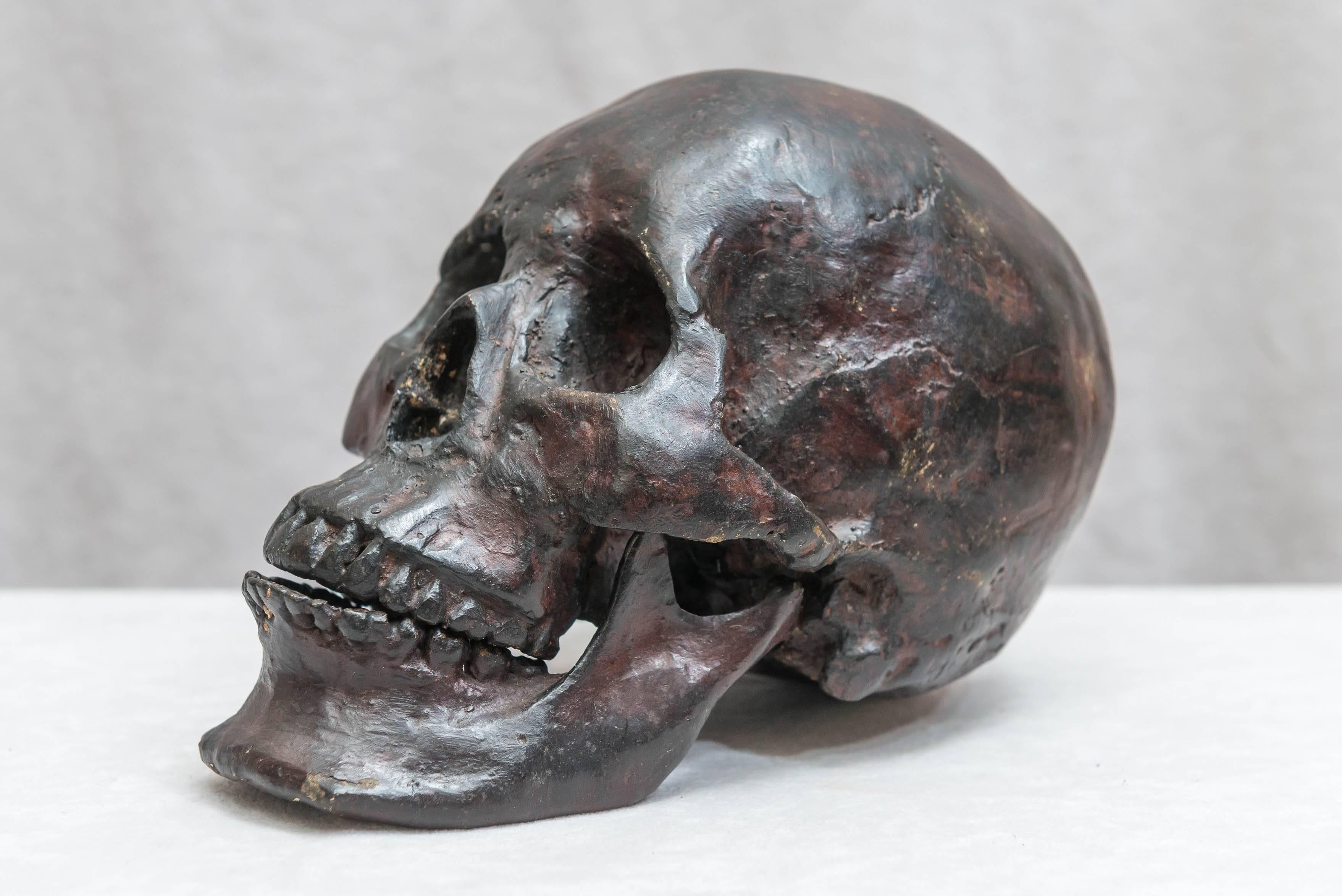 Patinated Bronze Skull