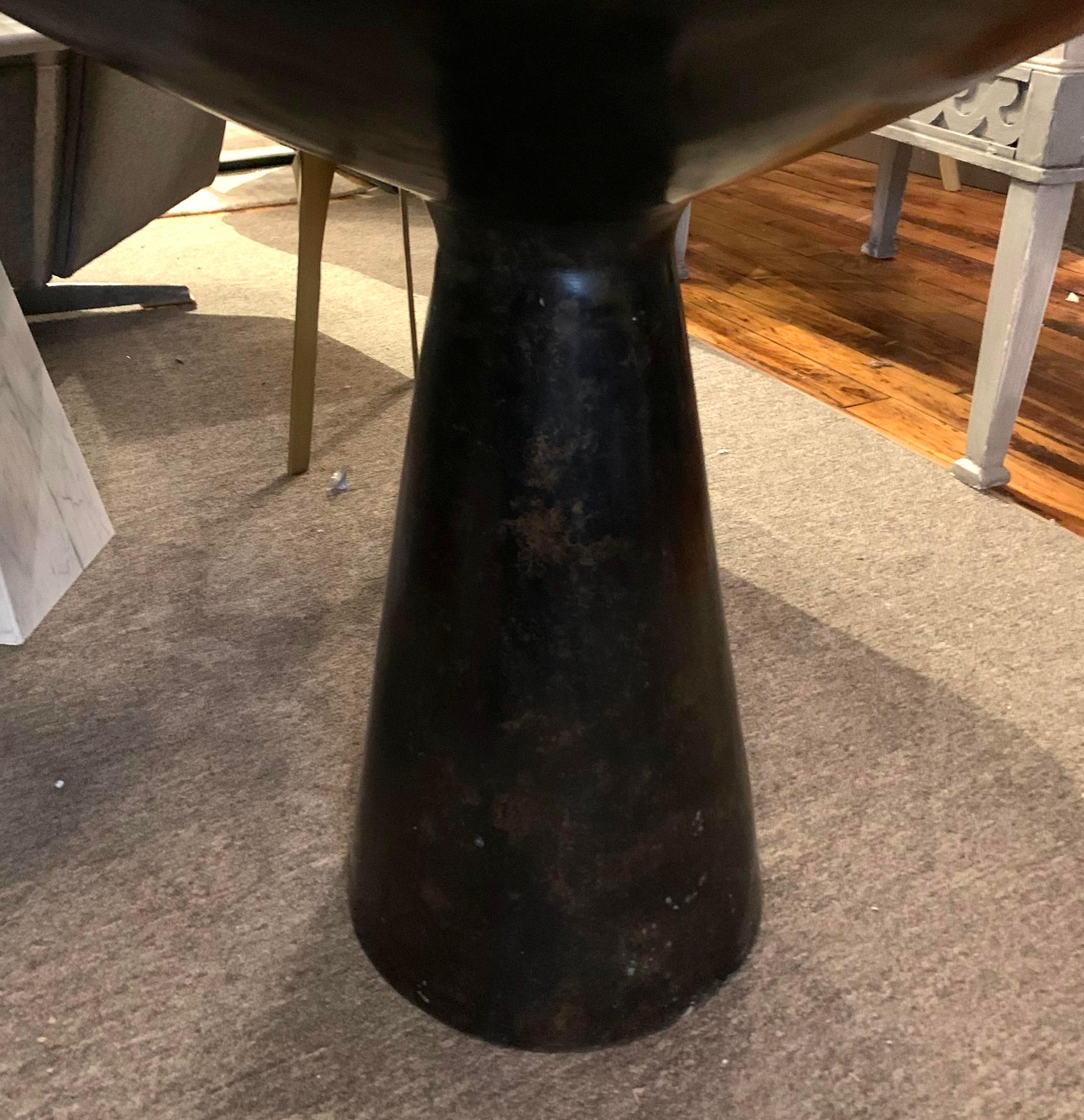 Cambodian Bronze Smooth Top Side Table, Germany, Contemporary For Sale