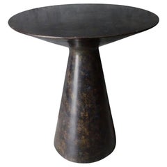 Bronze Smooth Top Side Table, Cambodian, Contemporary