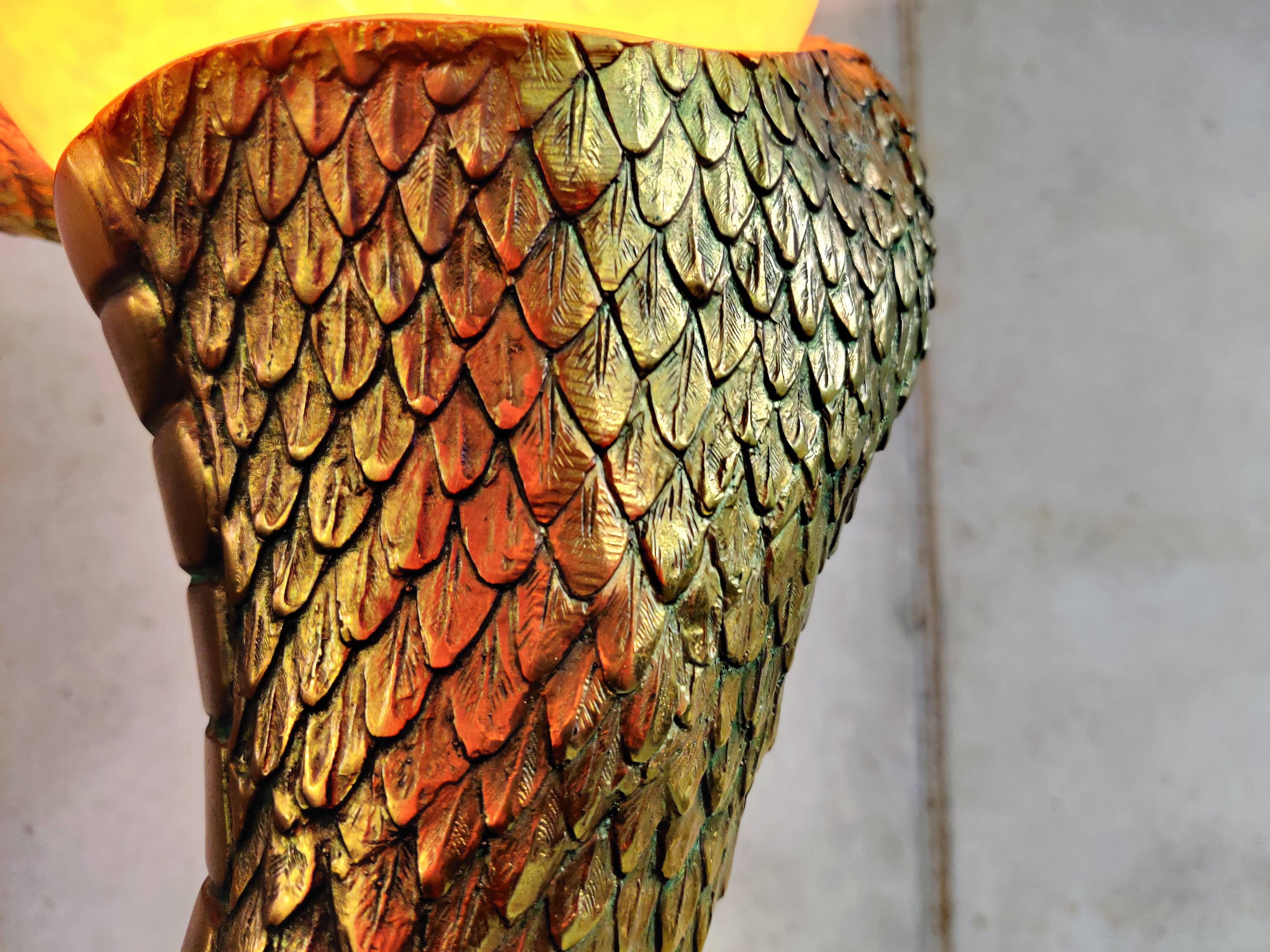 Bronze Snake Floor Lamp after Edgar Brandt, 1960s 2