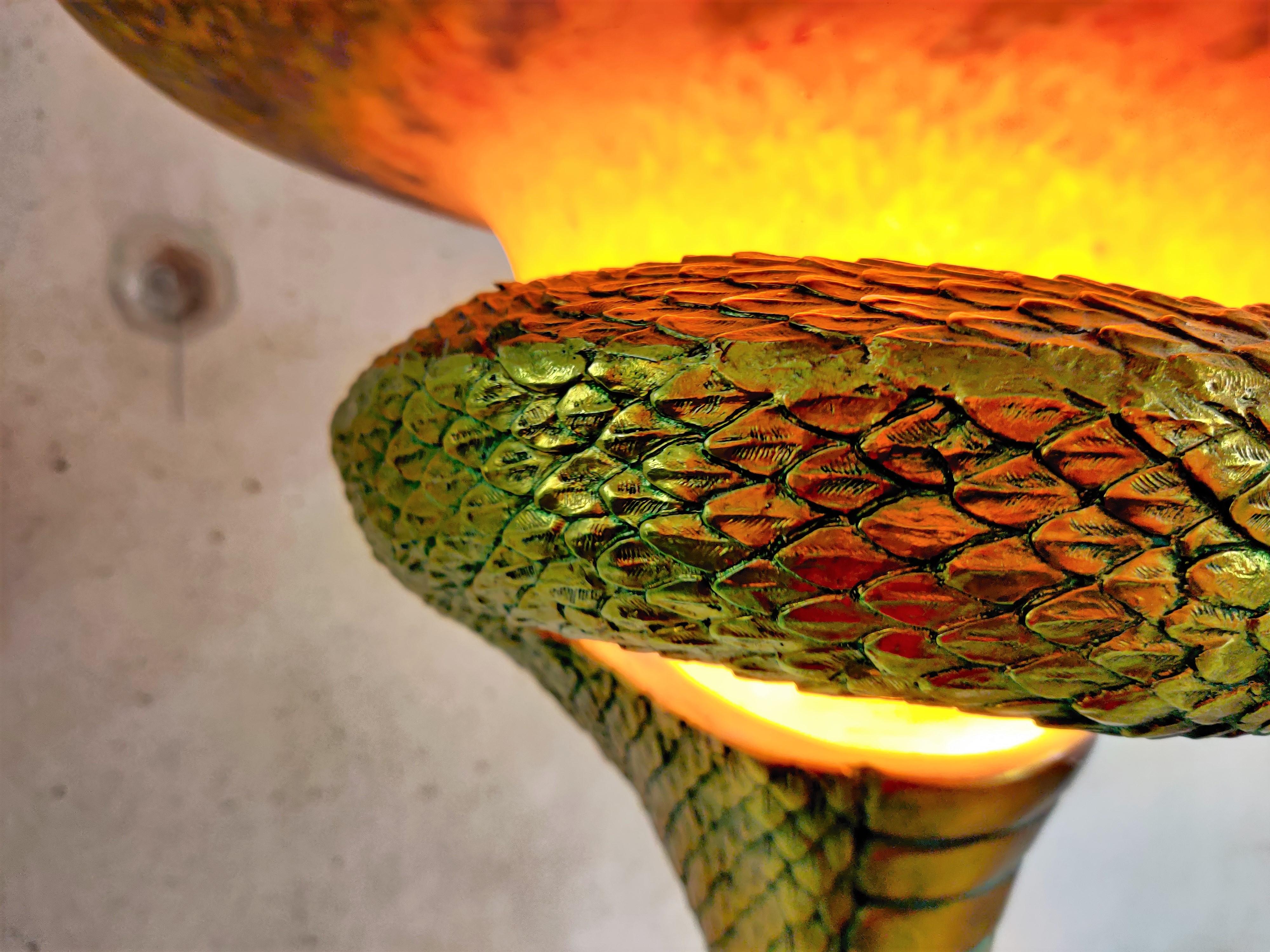 Bronze Snake Floor Lamp after Edgar Brandt, 1960s 6