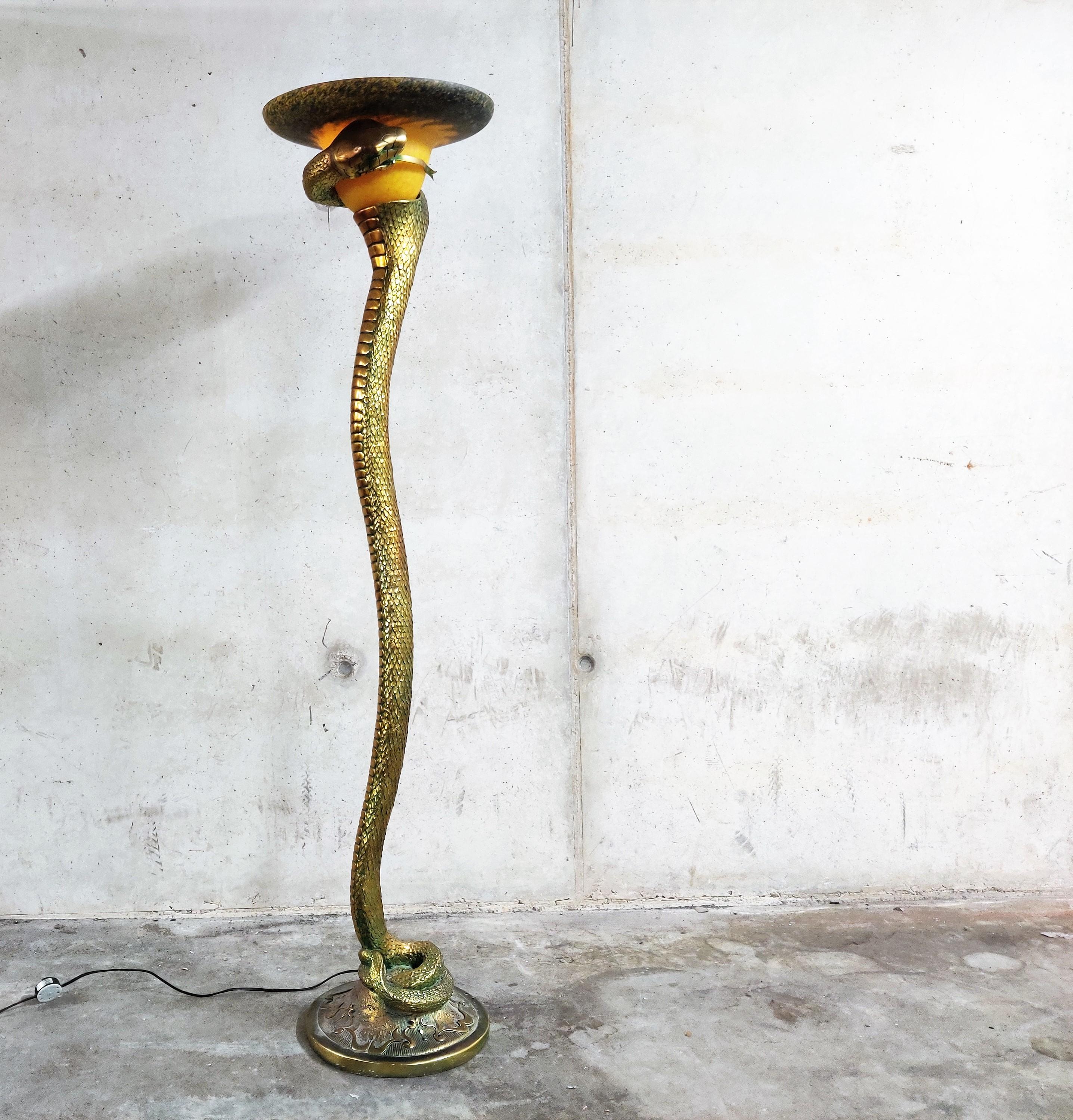 edgar brandt snake lamp