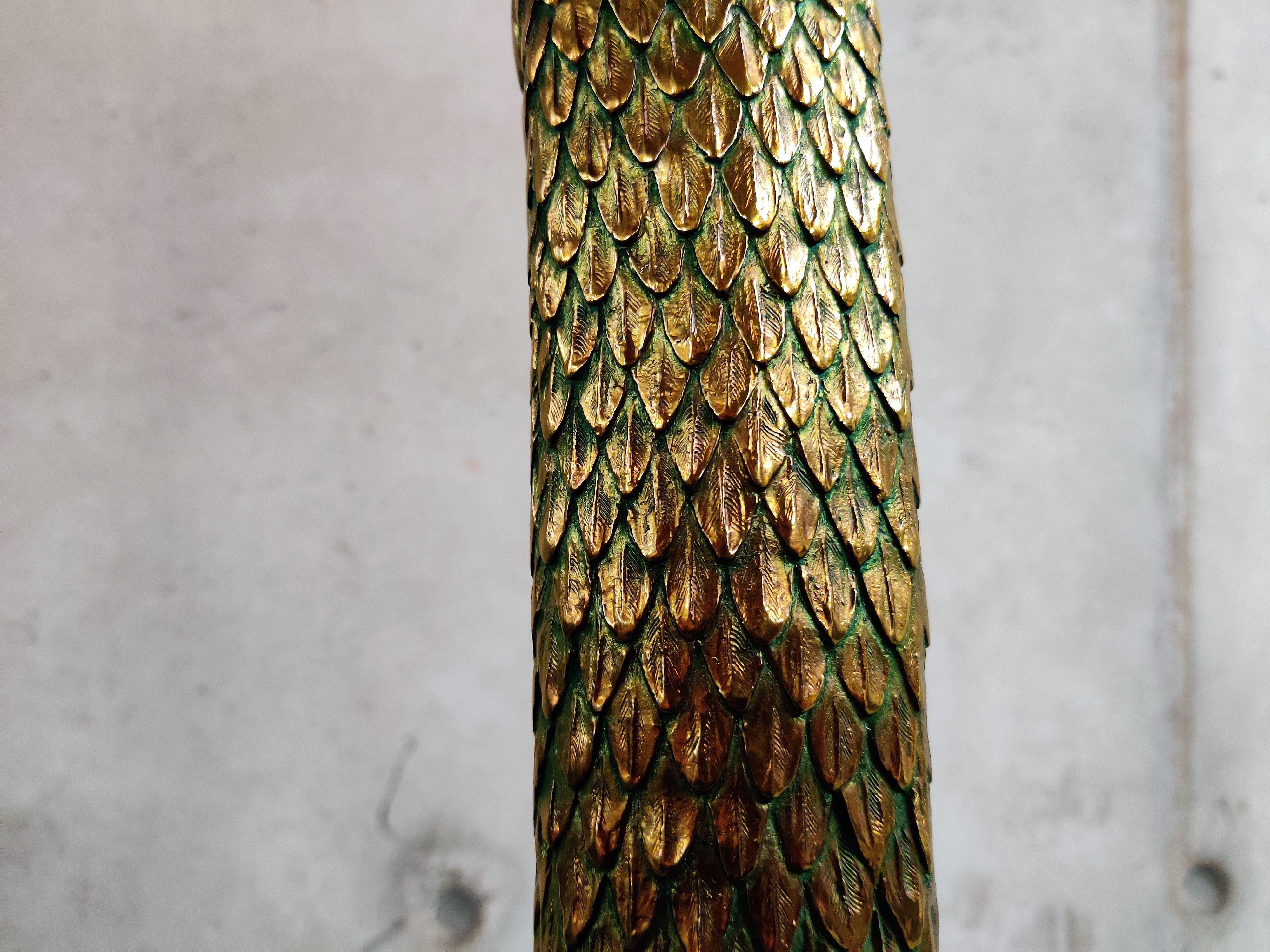 French Bronze Snake Floor Lamp after Edgar Brandt, 1960s
