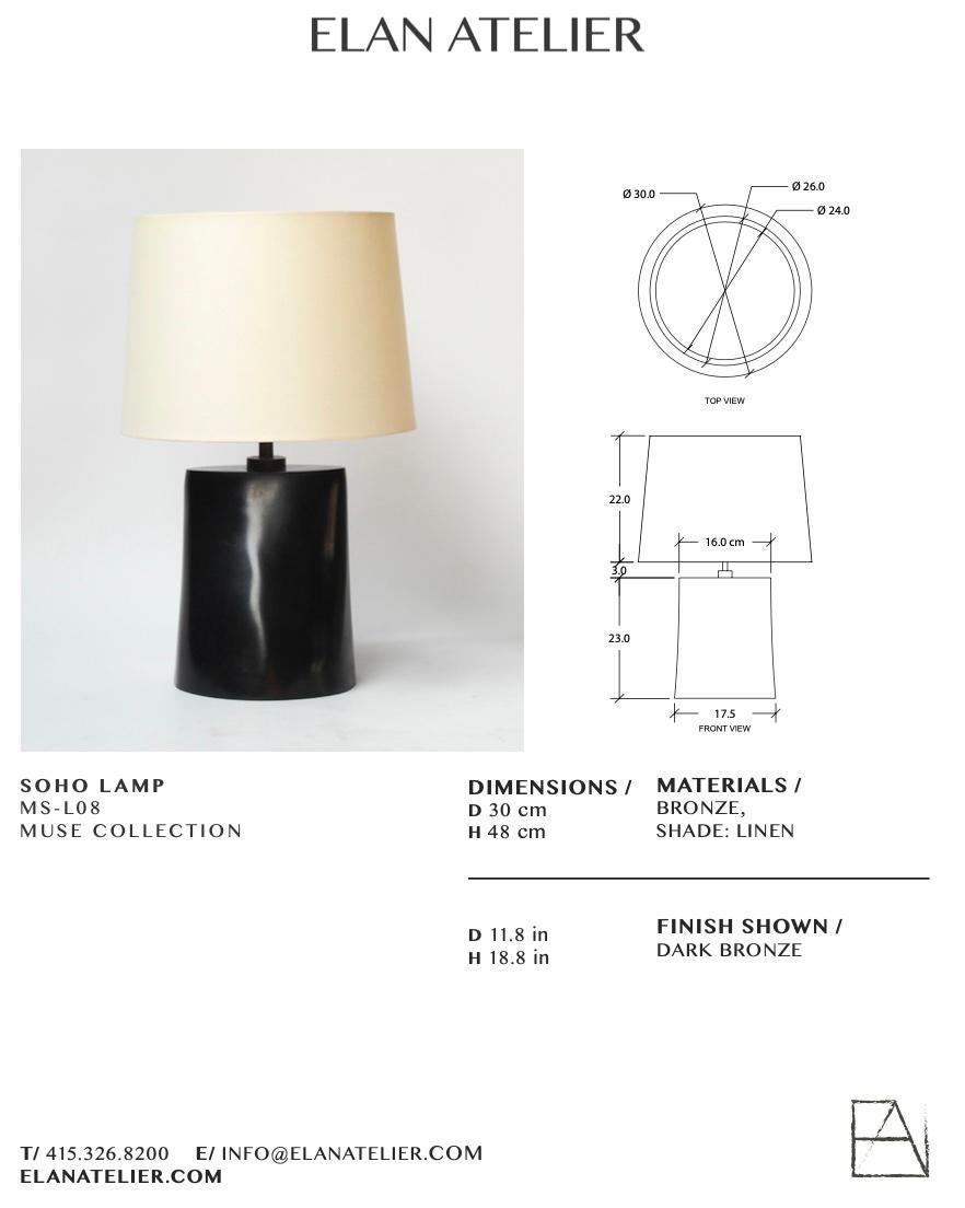 XXIe siècle et contemporain Lampe de table Soho en bronze de l'Atelier Elan (en stock) en vente
