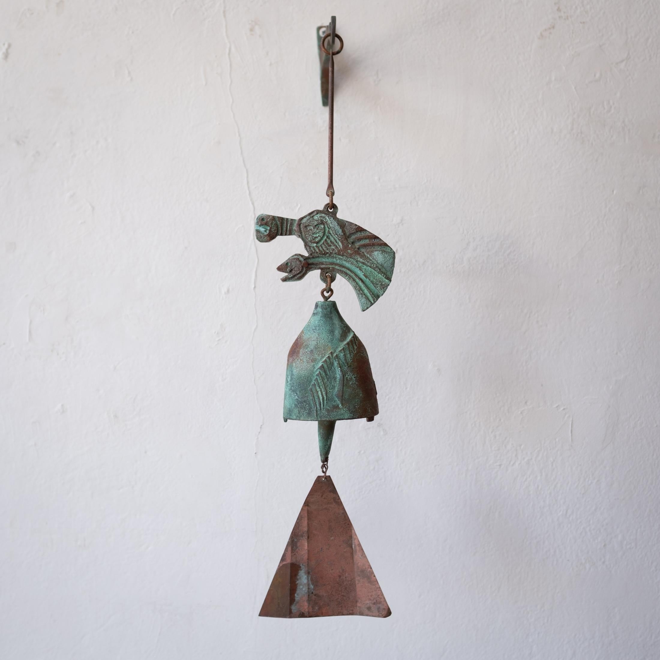 North American Bronze Soleri Bell Sculpture and Hanging Bracket