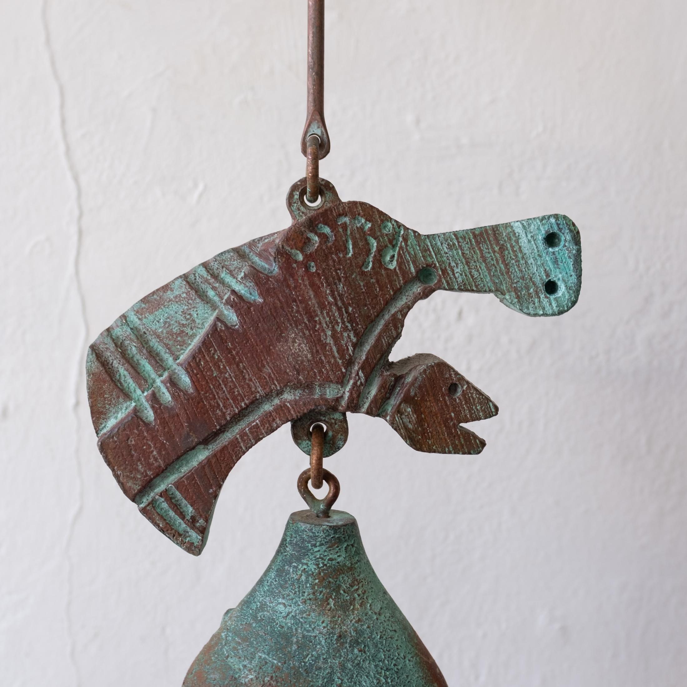 Bronze Soleri Bell Sculpture and Hanging Bracket 1