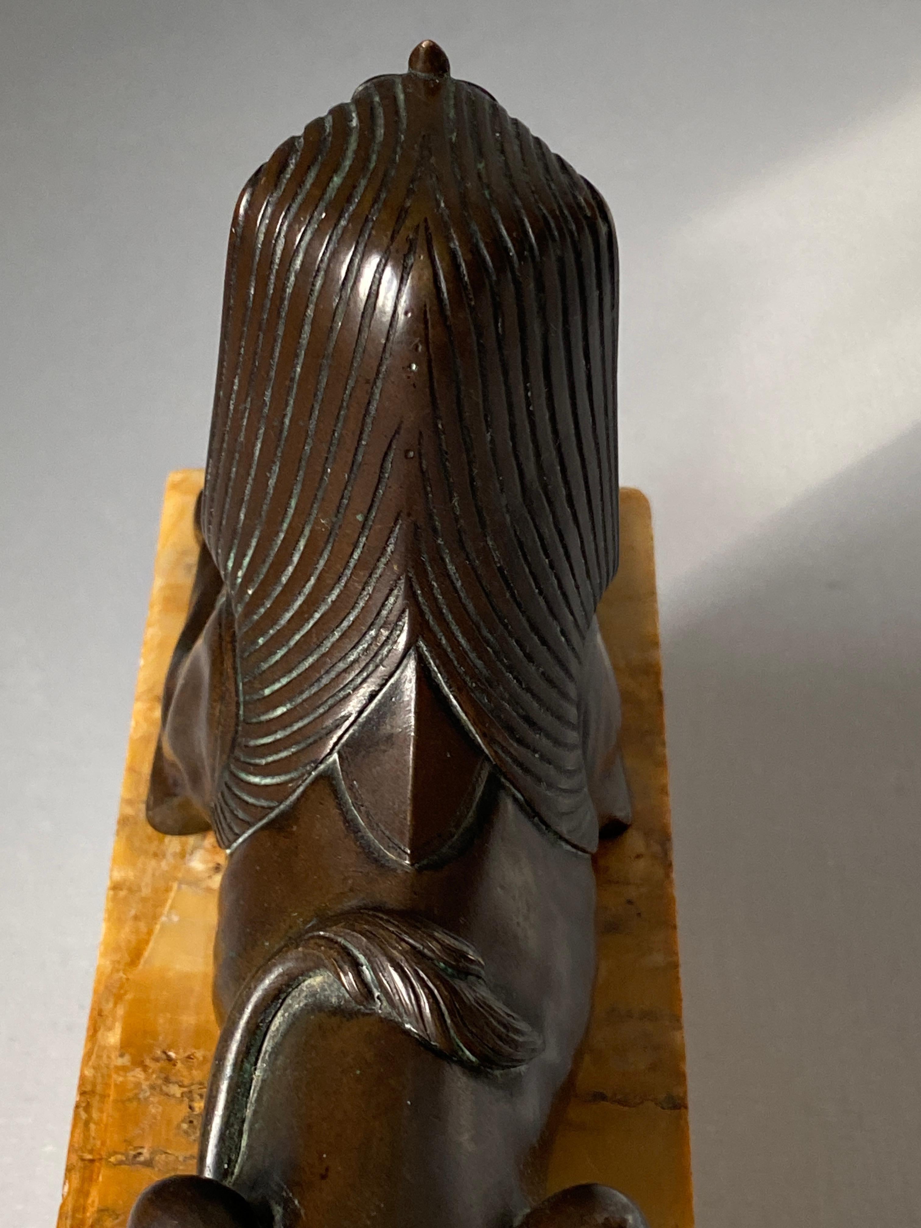 Bronze Sphinx Sienna Marble Base Grand Tour 19th Century  For Sale 11