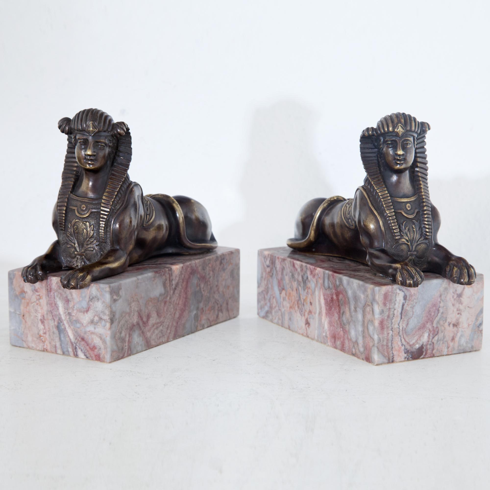 French Bronze Sphinxes, France, 19th Century