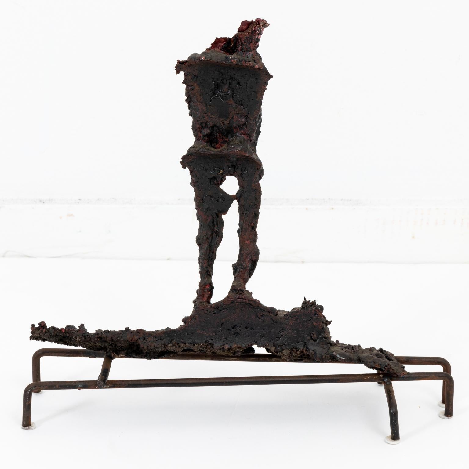 Brutalist Bronze Spill Cast Sculpture For Sale