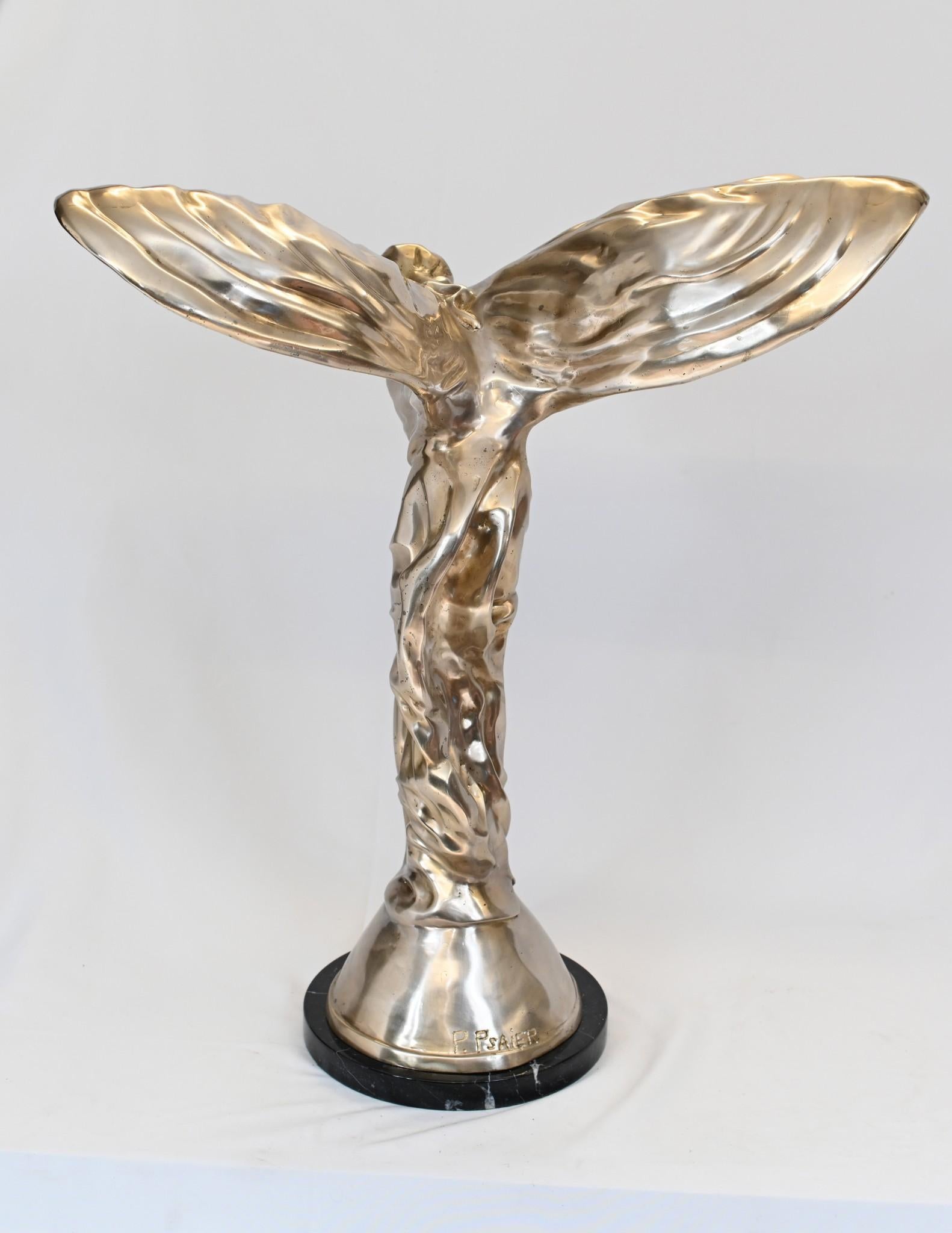 Bronze Spirit of Ecstacy Charles Sykes Flying Lady im Zustand „Gut“ im Angebot in Potters Bar, GB