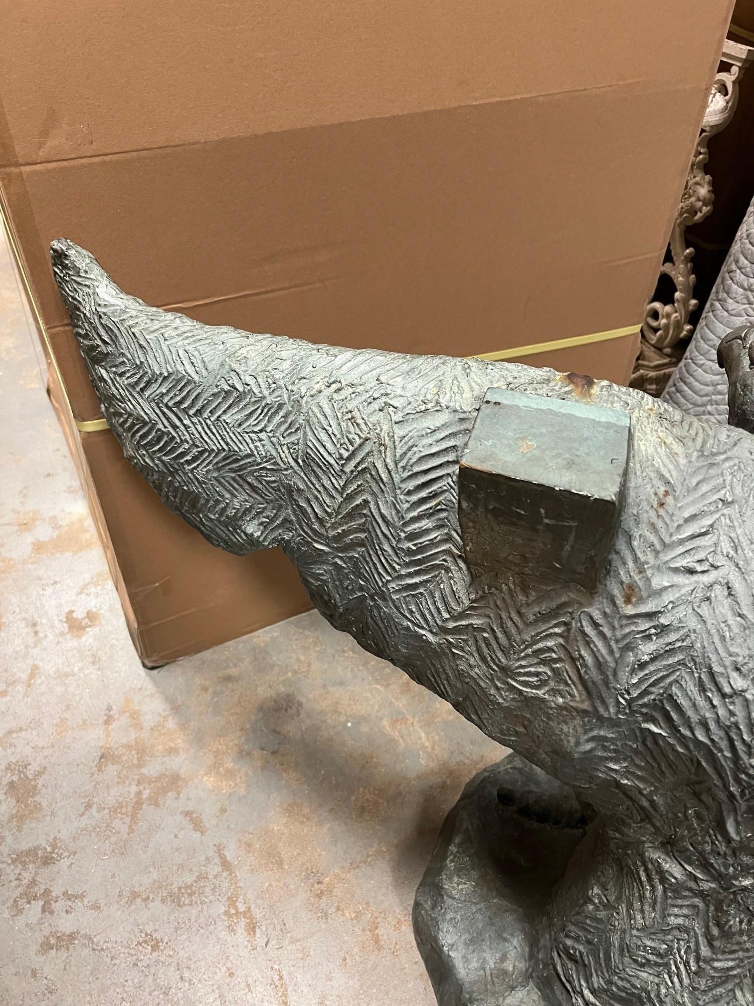 Bronze Spread Winged Eagle Sculpture Console Table For Sale 12