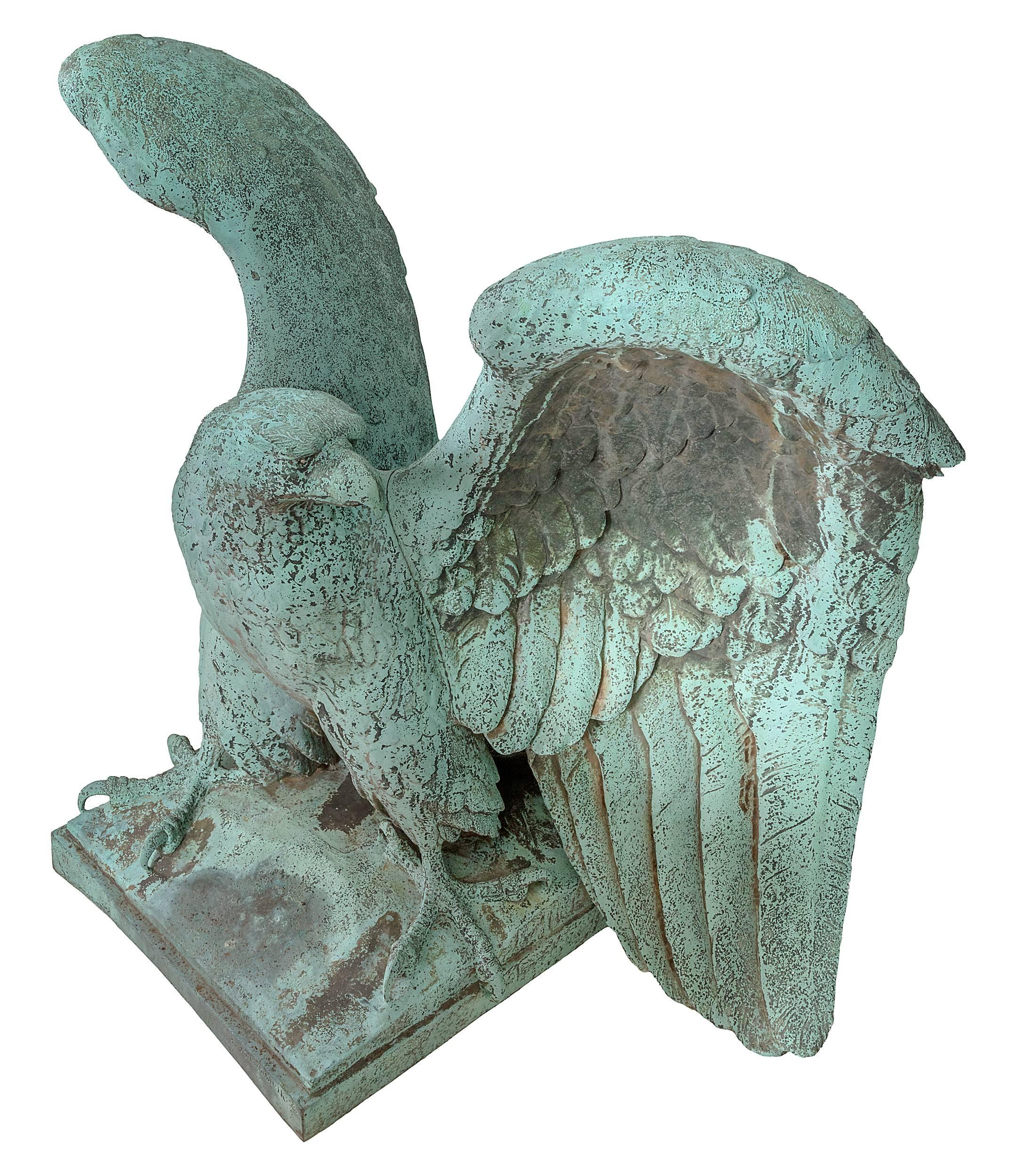 This imposing architectural eagle was made for outdoor ornamentation.