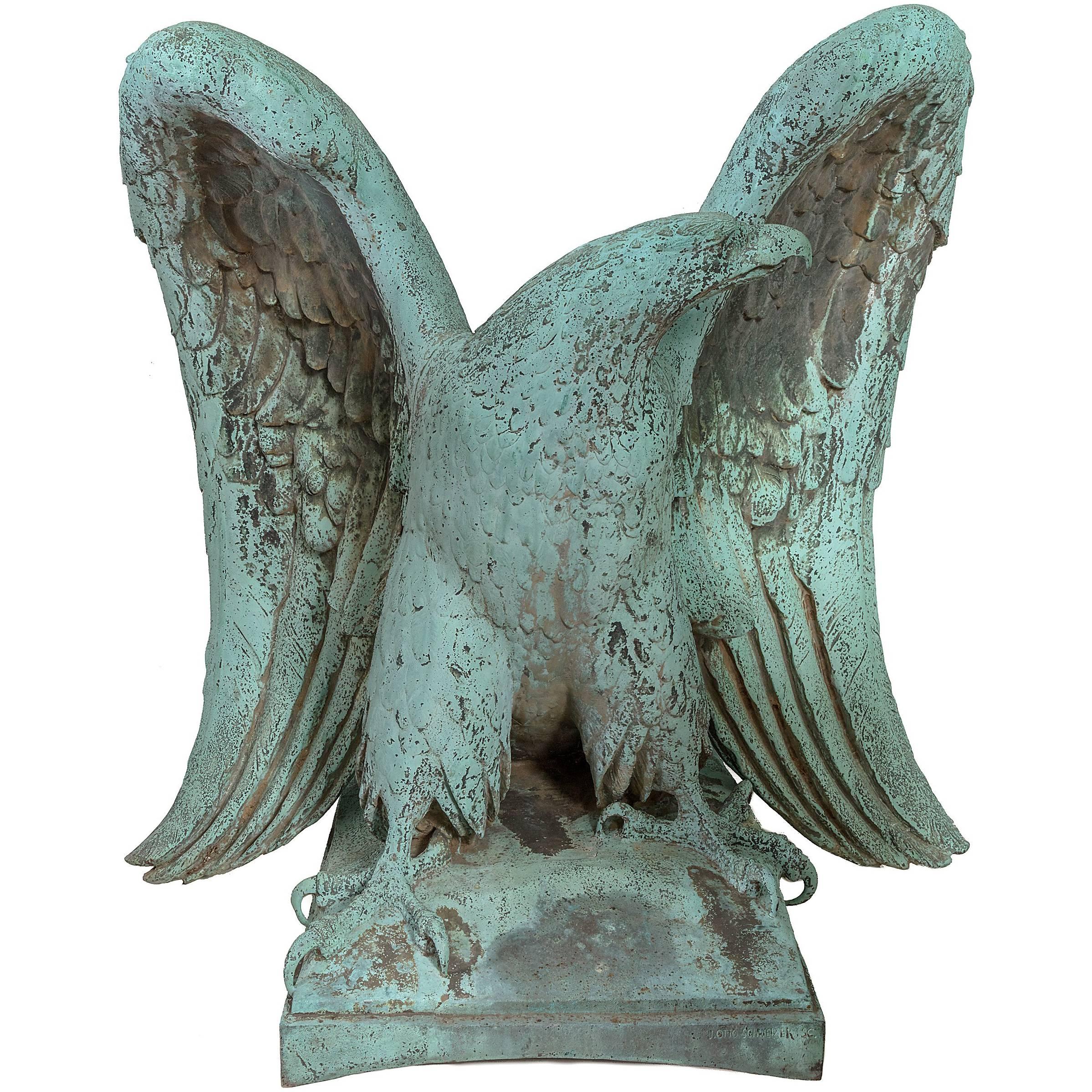 Bronze Spreadwing Eagle by Jakob Otto Schweizer, 1863-1955