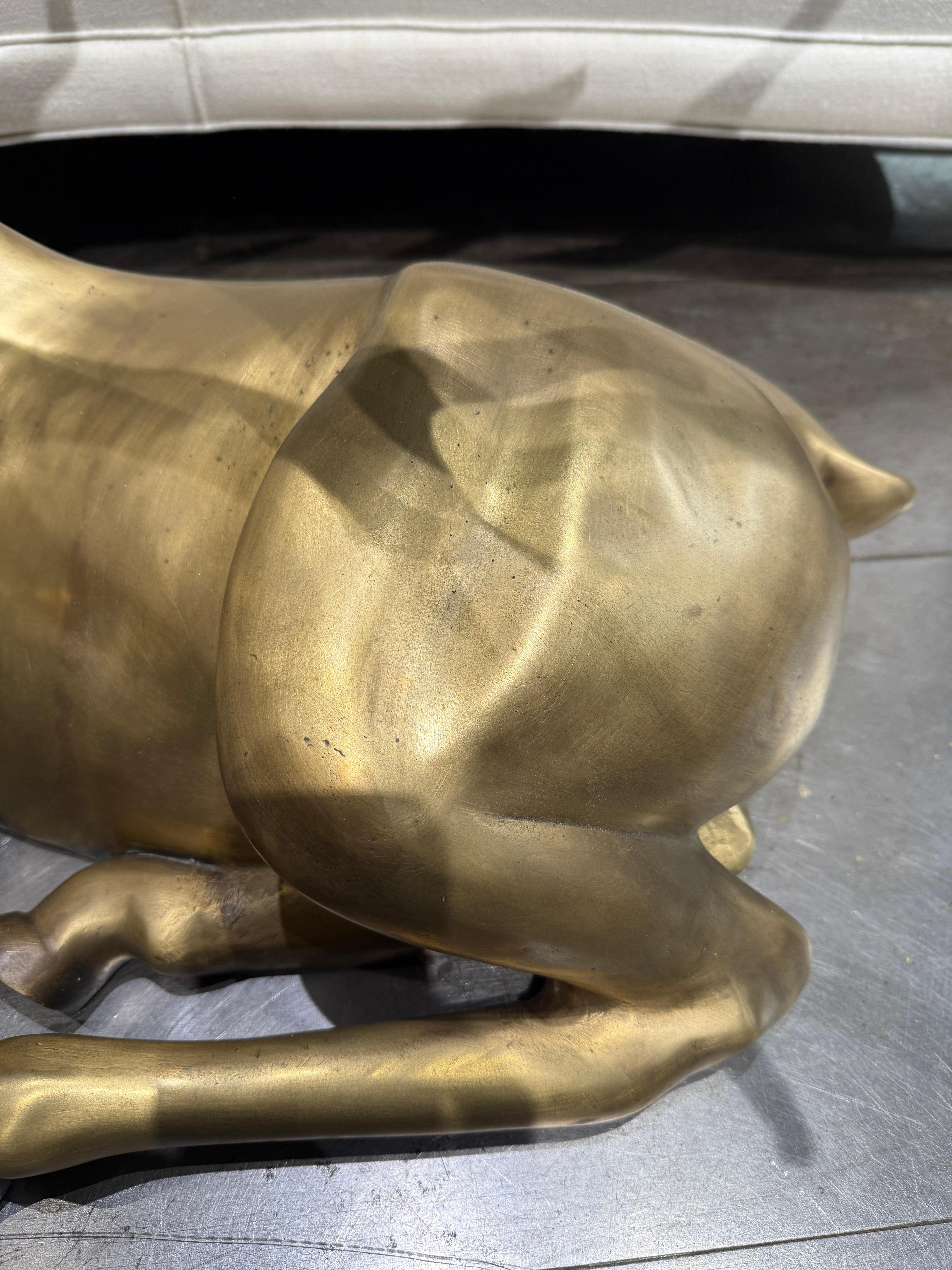 Bronze stag coffee table circa 1970 In Good Condition For Sale In PARIS, FR