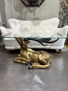 Bronze stag coffee table circa 1970