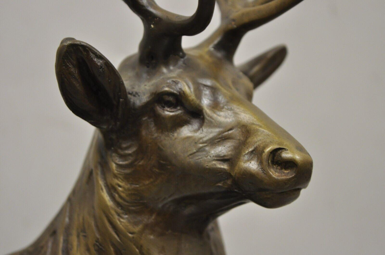 Victorian Bronze Stag Walking Deer Statue on Marble Base After Charles Paillet For Sale