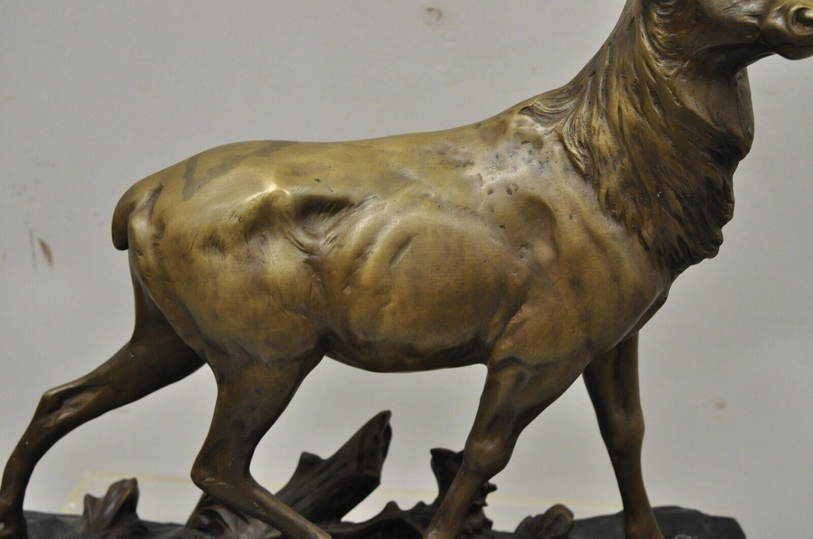 Bronze- Hirsch-Walgsteiger-Statue auf Marmorsockel nach Charles Paillet im Zustand „Gut“ im Angebot in Philadelphia, PA