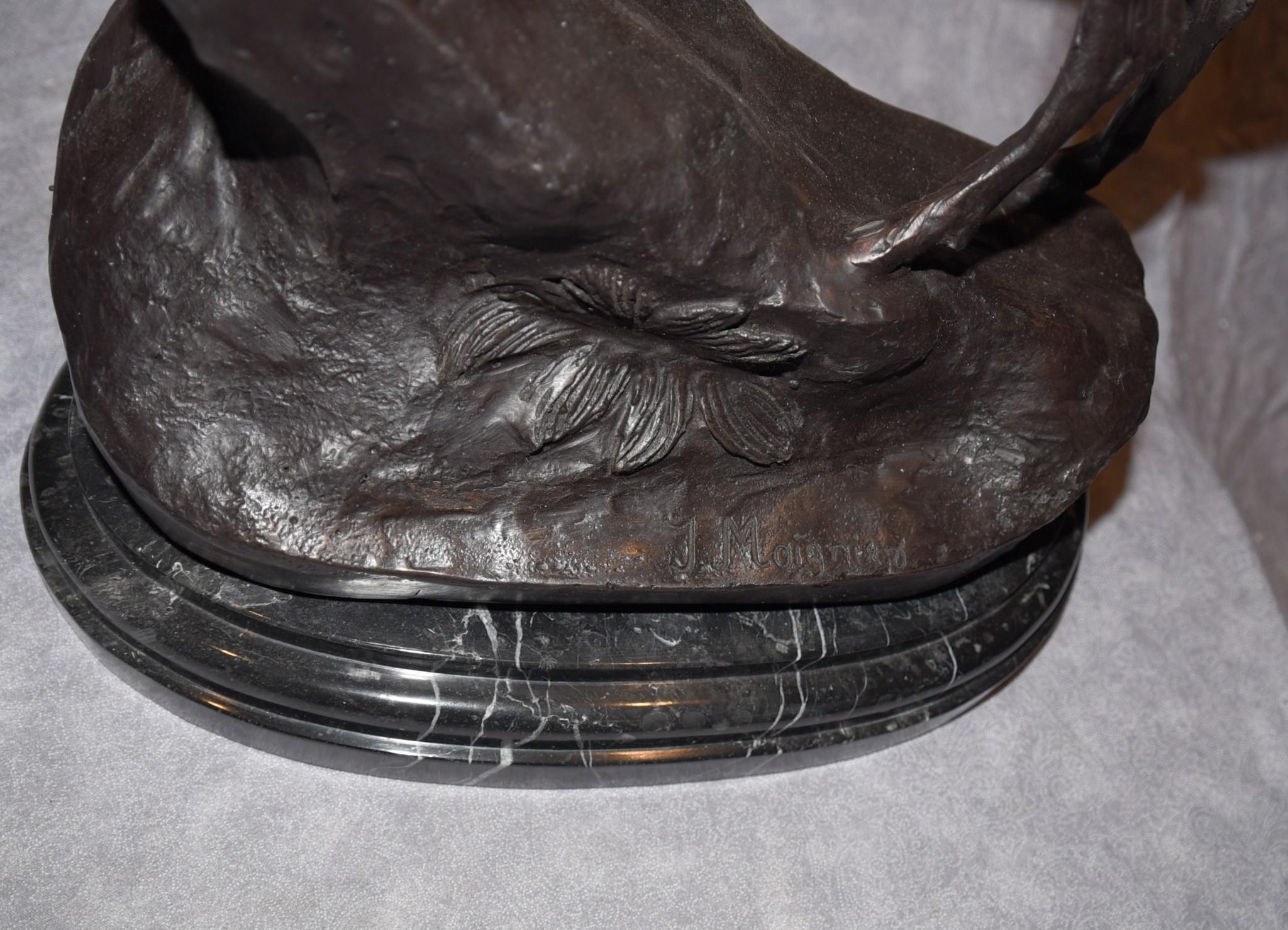 Cervi in bronzo firmati Moigniez Coppia di statue di cervi e alci in vendita 5