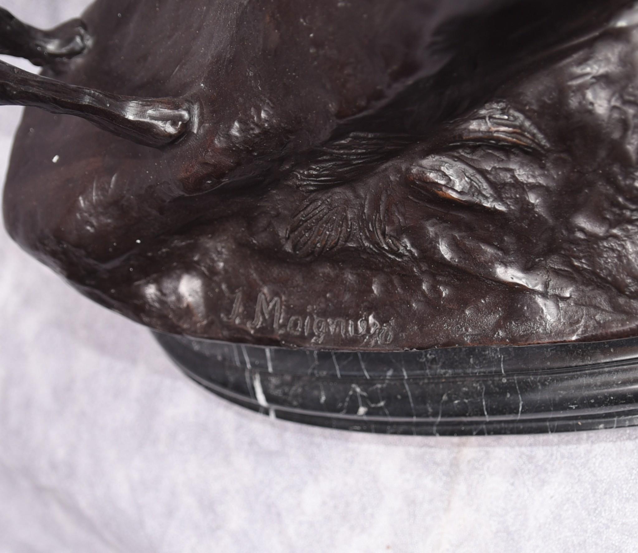 Bronzo Cervi in bronzo firmati Moigniez Coppia di statue di cervi e alci in vendita
