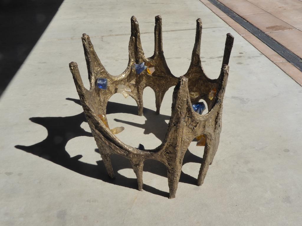 Mid-Century Modern Bronze Stalactite Dining Table with Jewels, circa 1970s