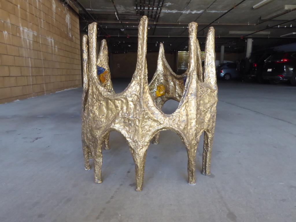 American Bronze Stalactite Dining Table with Jewels, circa 1970s