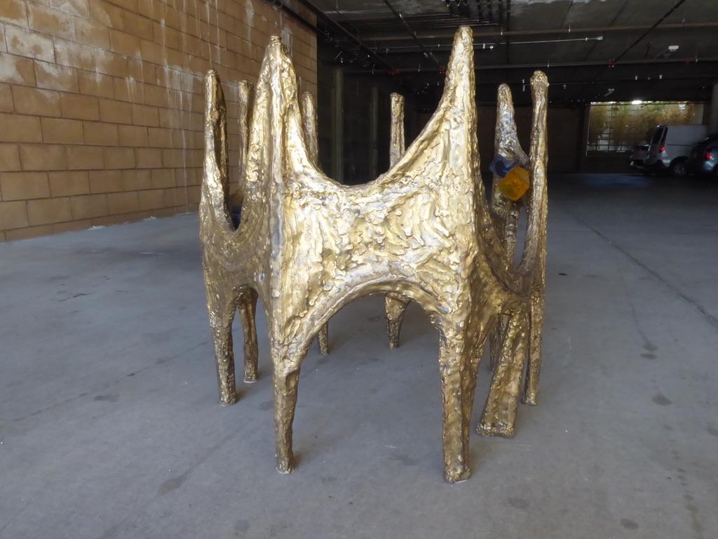 Bronze Stalactite Dining Table with Jewels, circa 1970s 1