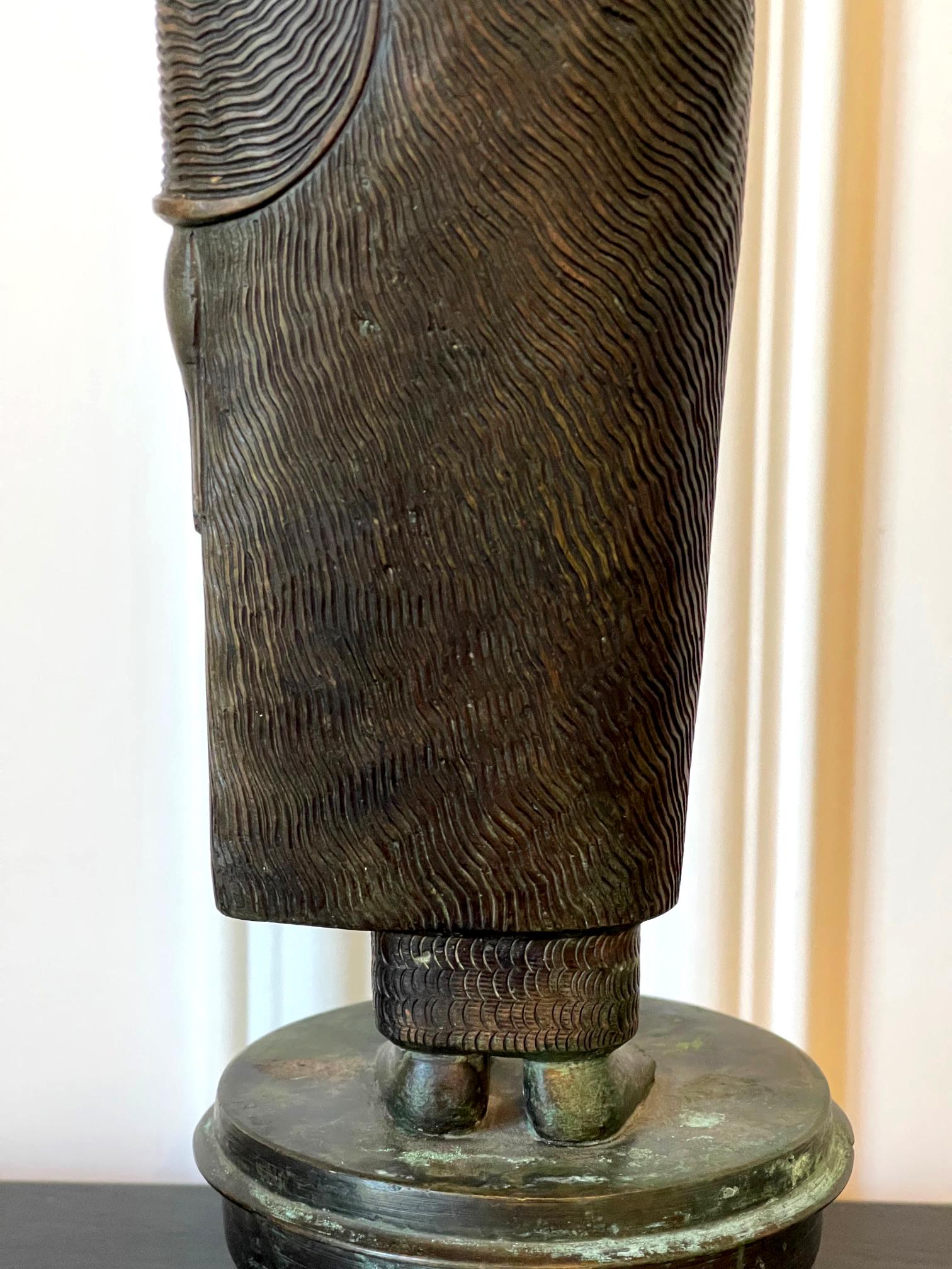 Bronze Standing Buddha Statue on Pedestal Sri Lanka 5